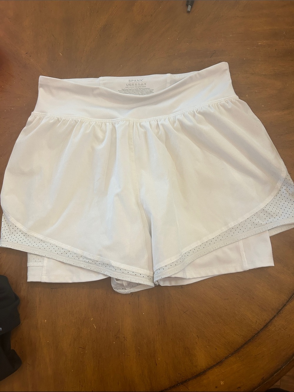 SPANX White Layered Performance Shorts